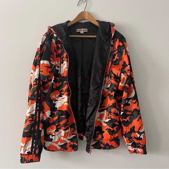 I.AM.GIA Tiger Mist Daytona Orange Black Camo Jacket Size Small - Picture 7 of 10